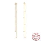 925 Sterling Silver Diamond Pentagram Tassel Ear Threads — collection product image 06