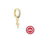 925Sterling Silver Inlaid Diamond Animal Goldfish Pendant Hoop Earrings Hot-Selling Heart Lightning Earrings for Women