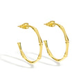 Gold-Plated Brass Bamboo Hoop Earrings with a refined design profile