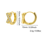 E0673 Fashion Creative Cross Micro Pave Zircon Earrings for Women Trendy Cool Minimalist Ear Clips