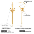 Gold-Tone Butterfly Tassel Stainless Steel Drop Earrings with a drop design profile