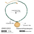 Gold-Plated Stainless Steel Necklace with Beaded Detail — finish and profile — jewelry finish and design detail