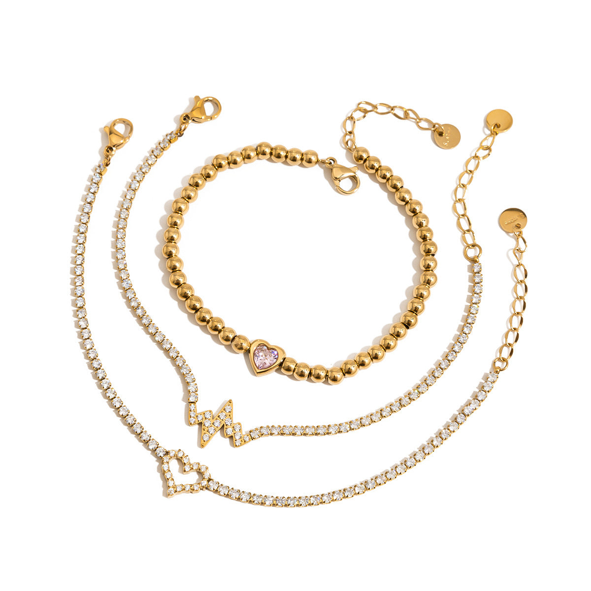 2H Stainless Steel Zircon Bracelet Jewelry Non-Fading Jewelry Bracelet for Women