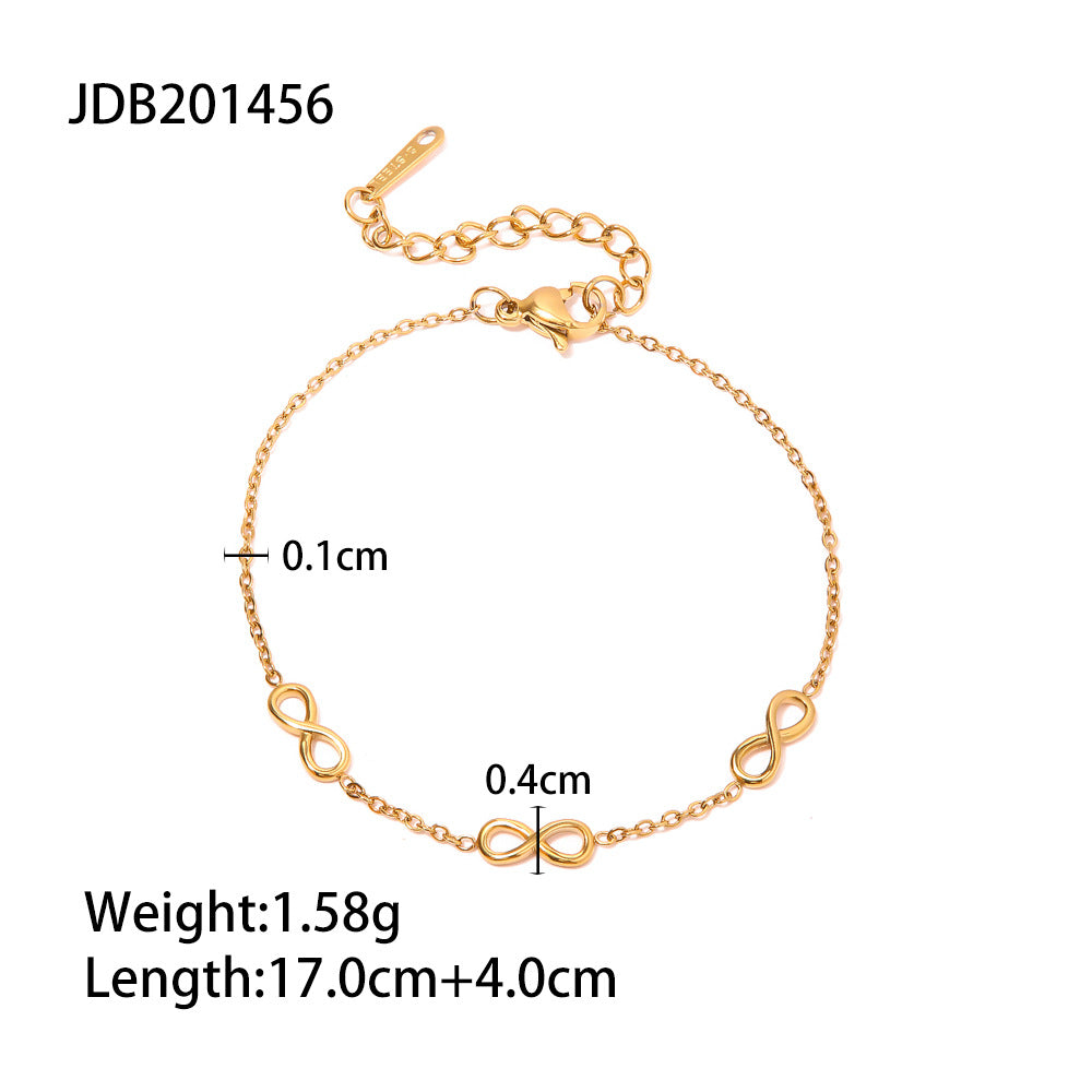 New Fashion Bracelet18K Gold-plated Infinity Symbol Fine Stainless Steel Bracelet Trendy Jewelry