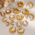 Stainless Steel Double c Earrings Zircon Stud Earrings Jewelry earrings