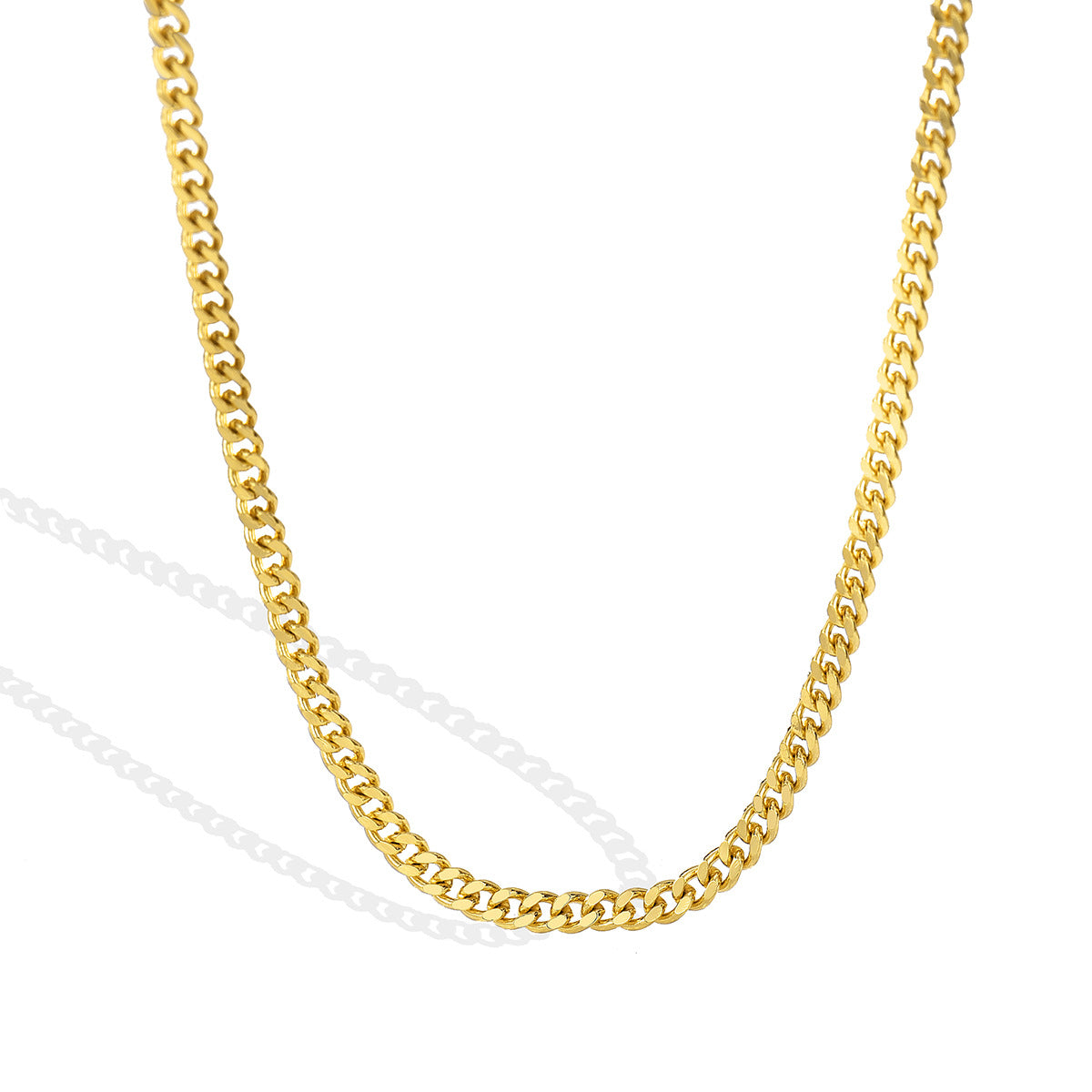 N0098 Cuban Gold Chain Necklace Minimalist Street Style Chain Simple Chain