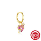 925Sterling Silver Inlaid Diamond Animal Goldfish Pendant Hoop Earrings Hot-Selling Heart Lightning Earrings for Women