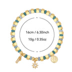 B0303 Bohemian Sunflower Bracelet Ocean Vacation Fashion Chalcedony Stone Beads