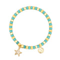 14K Gold-Plated Brass Starfish Star CZ Bracelet with a celestial design profile