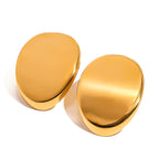 2H Stainless Steel Oval Stud Earrings Personality Earrings Ear Jewelry earrings Ornament