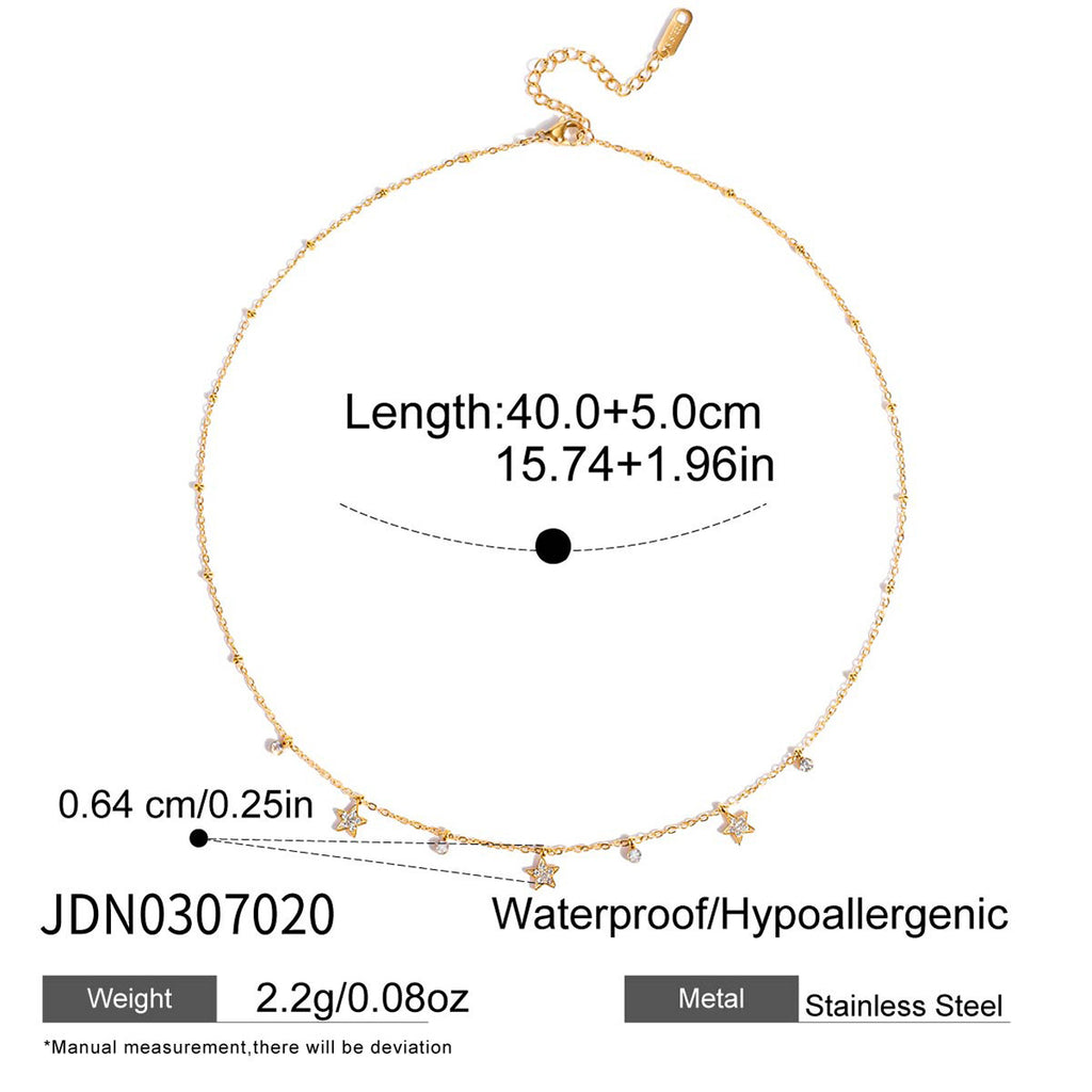 Zircon Necklace Women's Collarbone Chain Non-Fading Stainless Steel Jewelry