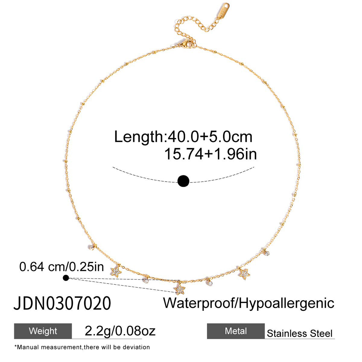 Zircon Necklace Women's Collarbone Chain Non-Fading Stainless Steel Jewelry