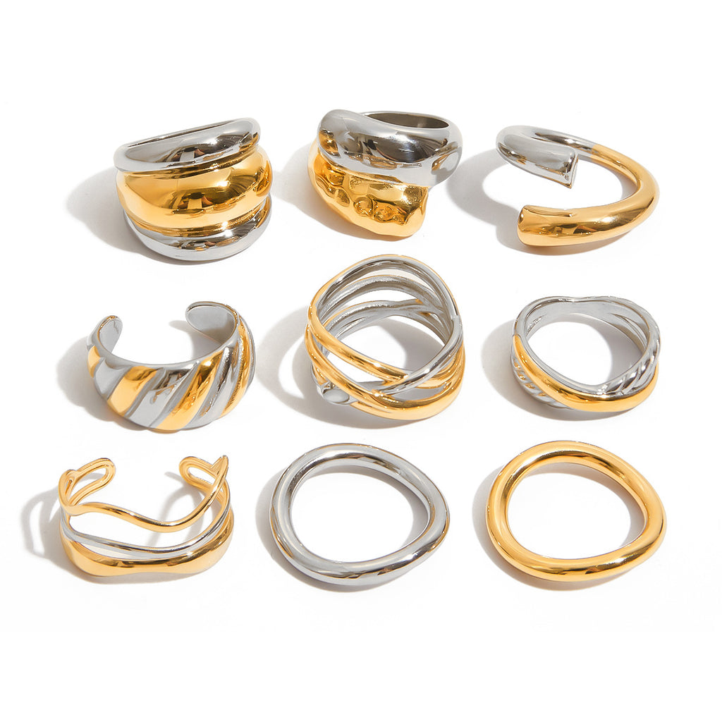 2H Color Block Ring Non-Fading Jewelry Ring Accessories for Women rings