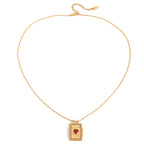 Stainless Steel Card Heart Necklace Collarbone Chain Jewelry Non-Fading