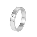 R0172 Brass Jewelry Single Diamond Ring for Women Minimalist Smooth Plain Ring Cool and Simple