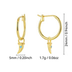 E0809 Simple Unique Design Earrings for Women Retro Fashion Gold-Plated Wolf Tooth Zircon Earrings