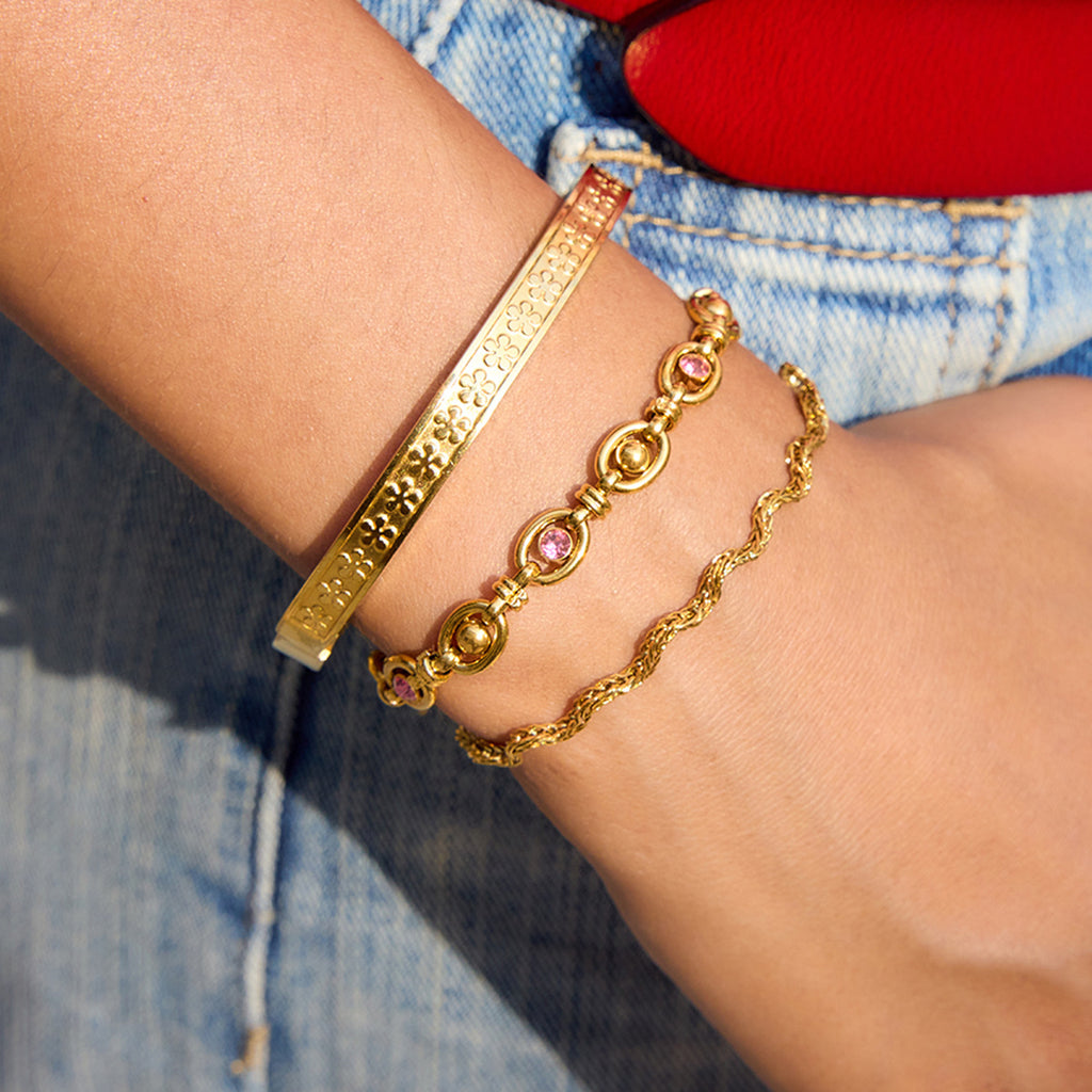 2H Stainless Steel Jewelry Bracelet for Women, Exclusive Gold-Plated Accessories