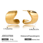 Stainless Steel C Hoop Earrings Studs Non-Fading Ear Jewelry Accessories for Women