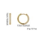 E0198 Hot Selling Circle Earrings Brass Gold-Plated Jewelry Full Diamond Zircon Texture18mm Hoop Earrings