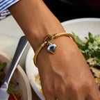 18k Gold Stainless Steel Heart Bracelet Jewelry Non-Fading Bangle Accessories