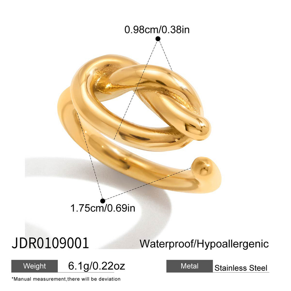 2H Stainless Steel Ring Non-Fading Finger Ring 18k gold Women's Accessories rings