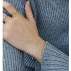 B0003 Wind-plated Gold Inlaid Diamond Simple Bracelet for Women Minimalist Geometric Fashion Accessories