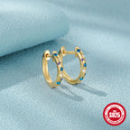 S925Sterling Silver Earrings for Women Fashion Star Moon Inlaid Diamond Hoop Earrings Ear Clips