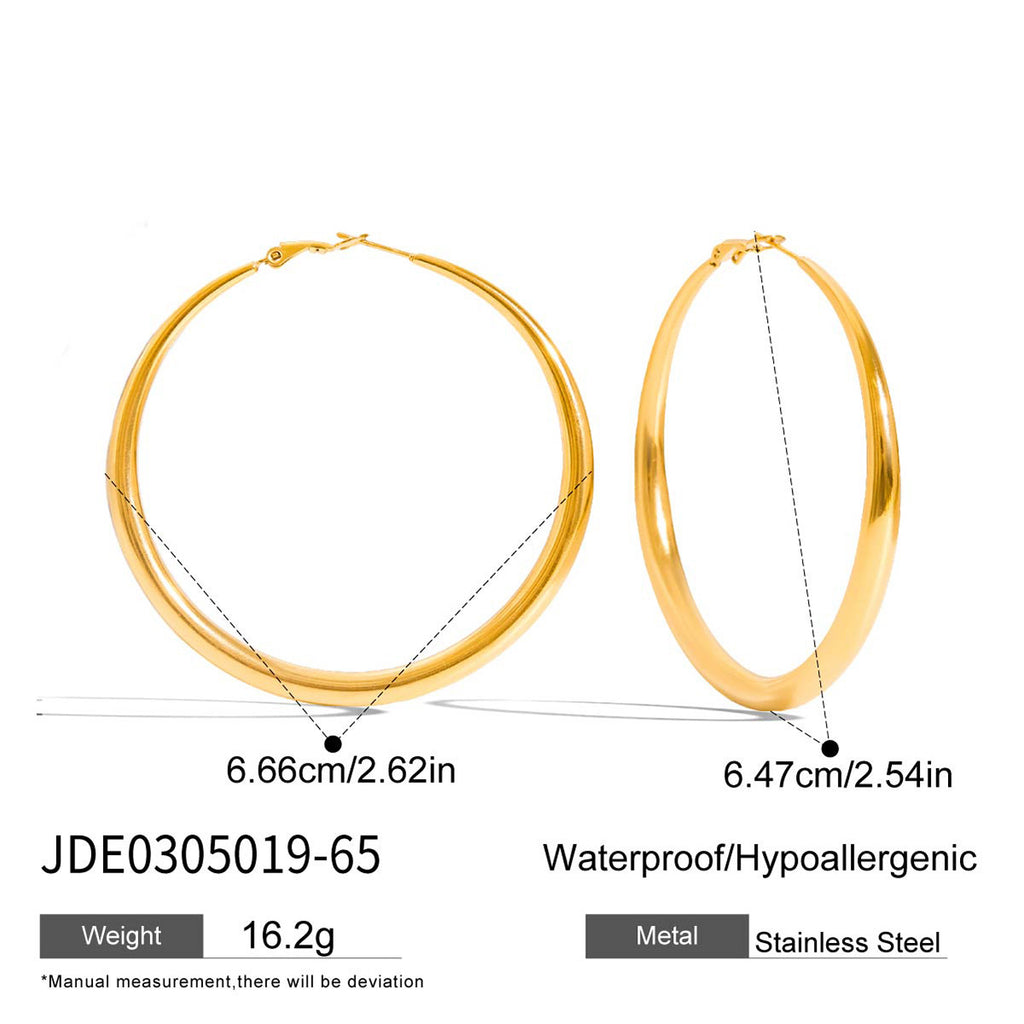 Stainless Steel Jewelry for Women Large Hoop Earrings Big Circle Ear Hoop Ear Accessories