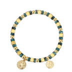 B0270 Vintage and Starfish Round African Turquoise Beaded Bohemian Fashion Bracelet