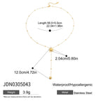 2H Sun y Word Chain Long Necklace Collarbone Chain Stainless Steel Jewelry Non-Fading