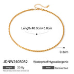 18K Gold Stainless Steel/3Mm Type A S Chain Necklace Beach Summer Fashion Simple Exquisite Bracelet