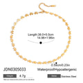 Gold-Plated Beaded Stainless Steel Chain Necklace — jewelry detail — jewelry finish and design detail