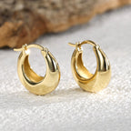 E0378 Metal Style Ear Cuff U Small Circle Real Gold Plated Earrings for Women