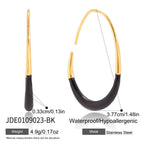 Stainless Steel Oil Drip Water Drop C Hoop Earrings Jewelry Accessories