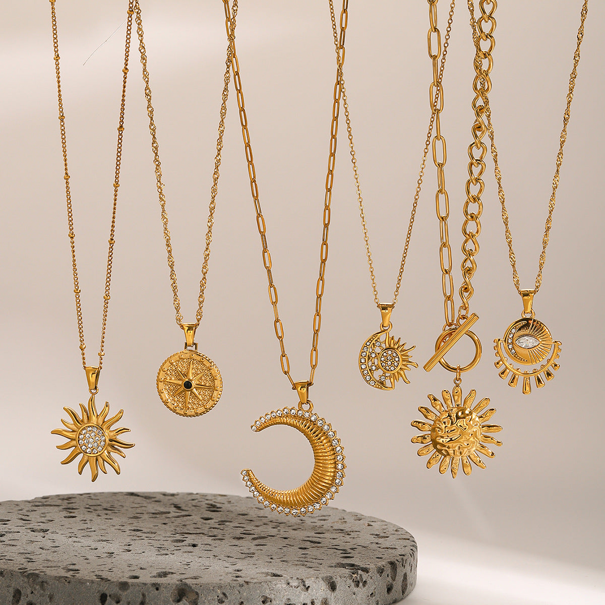 2H Stainless Steel Eight-Pointed Star Necklace Collarbone Chain Jewelry necklace