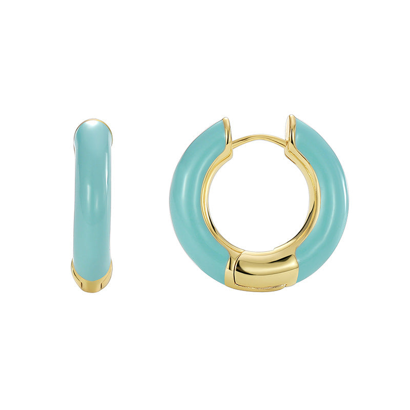 E0502 Simple Style Earrings for Women Fashion Resin Hoop Earrings