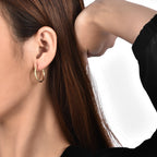 E0049Fashion Minimalist Twisted Braided Earrings for Women Retro gold Small Hoop Earrings