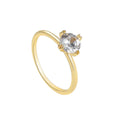Gold-Plated Brass Crown CZ Ring styled for independent jewelry boutiques — jewelry finish and design detail