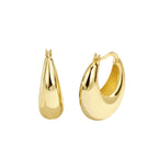 E0284 Fashionable Modern Arc-Shaped Brass Gold-Plated Earrings Simple Chubby C Women's Earrings