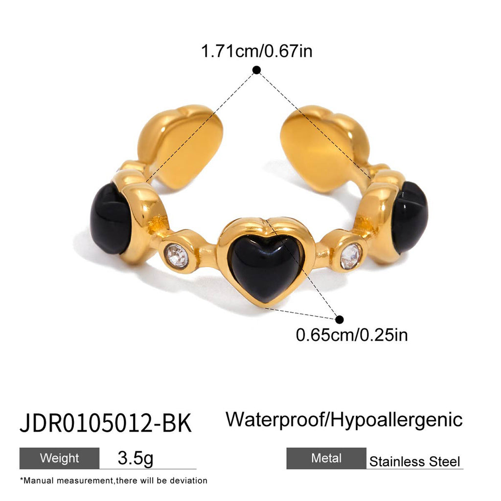 2H Rhinestone Ring Non-Fading Jewelry Women's Jewelry Stainless Steel ring