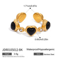 Gold-Plated Cubic Zirconia Stainless Steel Ring — additional design view — jewelry finish and design detail