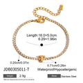 Gold-Plated Stainless Steel Initial Cubic Zirconia Bracelet — additional product detail 26 — jewelry finish and design detail