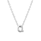 Sterling Silver 26 Letter Pendant Necklace Polished Collarbone Chain