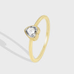 R0226 Fashion Simple Heart-Shaped Zircon Ring gold Love Heart Ring Women's Foreign Trade Jewelry