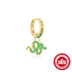 925Sterling Silver Inlaid Diamond Animal Goldfish Pendant Hoop Earrings Hot-Selling Heart Lightning Earrings for Women