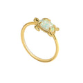 Gold-Plated Brass Turtle Opal Ring with gold-tone brass construction