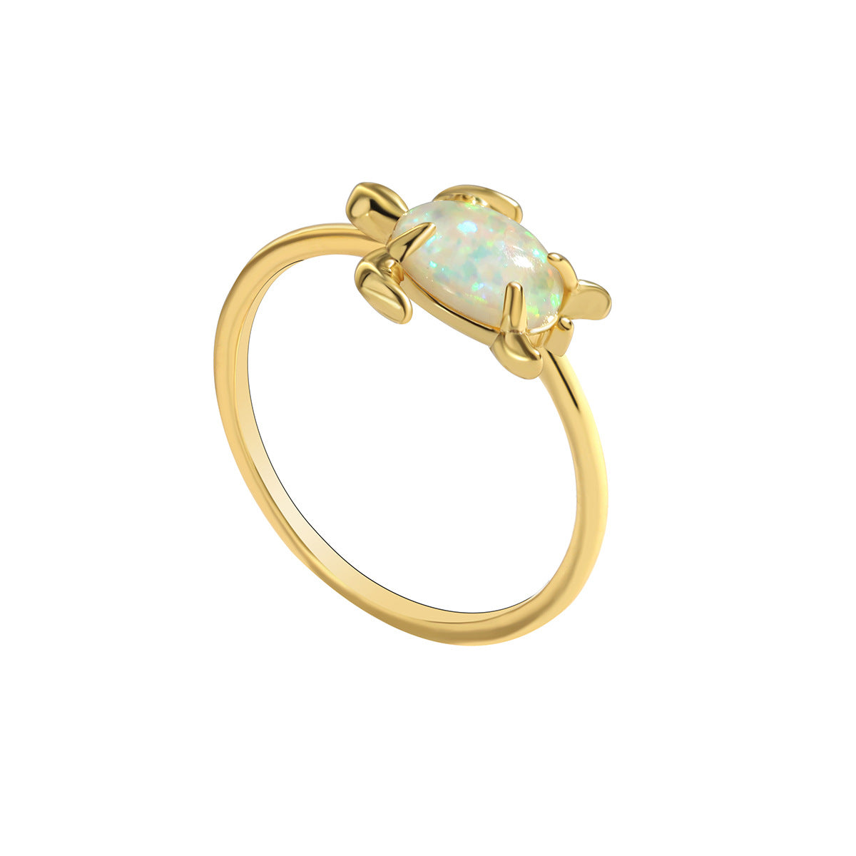 R0279 Simple Retro Opal Personality Fashion Ring Turtle Jewelry Design Ring