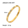 Gold-Plated Stainless Steel Cubic Zirconia Bracelet — Clean-Lined Style — alternate product view — jewelry finish and design detail