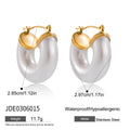 Pearl Gold-Plated Stainless Steel Earrings — material detail — jewelry finish and design detail