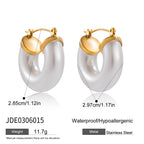 Stainless Steel Resin Imitation Pearl Earrings Ear Buckle Jewelry Does Not Fade